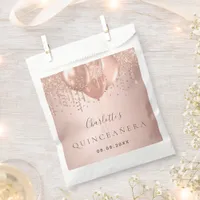 Quinceanera rose gold balloons party favor bag