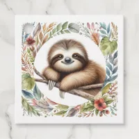 Boho Woodland Sloth Baby Shower Favor Tags