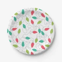 String Lights Christmas Paper Plates