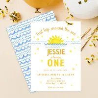 Watercolor First Trip Around the Sun Invitation – 