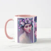 Pretty Maidens Flowers in Hair Ethereal Art Mug