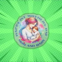 Happy 1st Mothers Day | Round Pillow