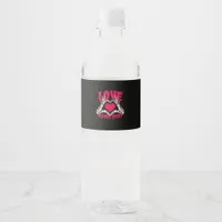 Funny Valentines Day Skeleton Heart Hands Water Bottle Label