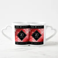 Elegant 40th Ruby Wedding Anniversary Celebration Coffee Mug Set