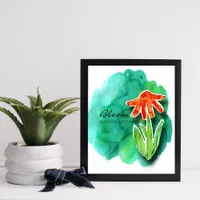 Watercolor Floral Inspirational Cutout Collage Poster