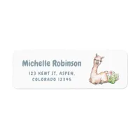 Llama Kids Birthday Party Label
