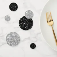 Glitter Black and Silver ID536 Confetti