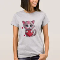 Adorable Valentine Kitten T-Shirt