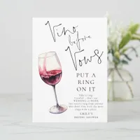 Vino Before Vows Ring Bridal Shower Game Card