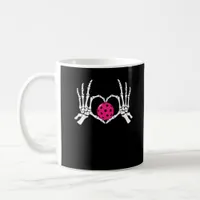 Skeleton Hands Heart Sign Funny Pickle Valentine's Coffee Mug