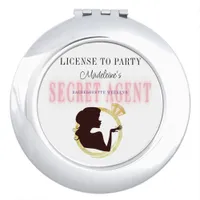 Secret Agent License Party Bachelorette Itinerary Compact Mirror