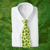 Avocado Lover Green Pears Patterned Vegan Neck Tie