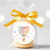 Watercolor Hearts Baby Shower Favor Sticker
