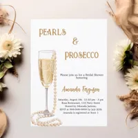 Pearls Prosecco bubbly Bridal Shower Invitation