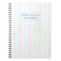 Candy Stripes Baby Shower Planner Spiral Notebook