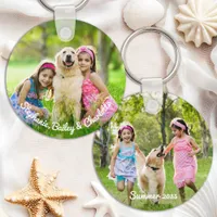 Custom Double Sided Kids Personazlied Two Photo Keychain