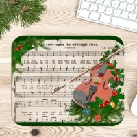 Vintage Christmas Sheet Music with Festive Violin Mouse Pad