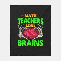 Math Teachers Brains Skeleton Hand Heart Halloween Fleece Blanket