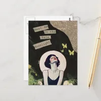 Meet Me in the Pale Moonlight Mixed Media Collage Postcard
