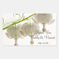 White Bleeding Hearts Wedding Thank You Favor Tags