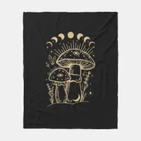 Mushrooms & Minimalism Cottage  Aesthetic Goblinco Fleece Blanket