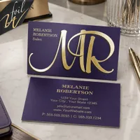 BOLD Foil Monogram Professional  Business Cards