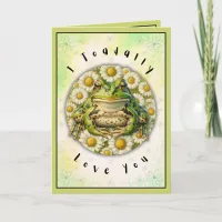 Funny Valentines Day Watercolor Frog & Custom Name Card