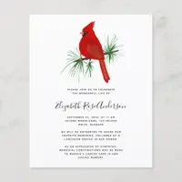 BUDGET Cardinal Celebration of Life Invitation