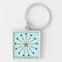 Pattern of Patriotic Stars Keychain