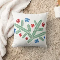 Christmas tree branch with snowflake decorations