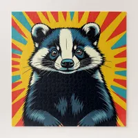 Cute Pop Art Badger Jigsaw Puzzle