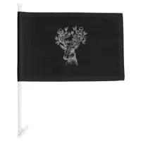 Deer Horn Mushroom Cottage  Goblincore Vintage Aes Car Flag