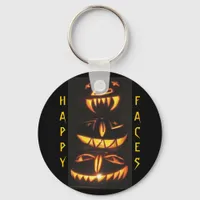 Happy Jack o'Lantern Faces Keychain