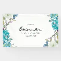Watercolor Floral Fiesta Quinceañera Banner