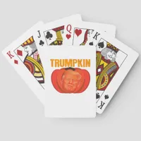 Trumpkin Halloween Jack O Lantern Graphic Funny  Poker Cards