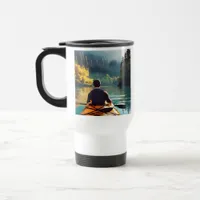 Kayak more, Worry less | Kayaking Quote and Art Travel Mug