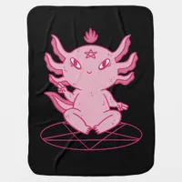 Axolotl Baphomet Pagan Black Baby Blanket