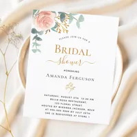 Bridal Shower floral rose gold invitation