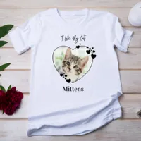 I Love My Cat Personalized Heart Pet Photo T-Shirt