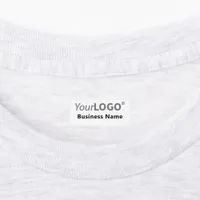 Minimal White Custom Logo Branded Iron-On Clothing Labels