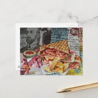 yummy sandwich and chips junk journal Collage Postcard