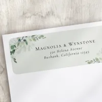 Sage Green Eucalyptus Wedding Return  Label