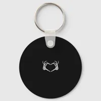 Skeleton Hands Heart Graphic Bold Impression Keychain
