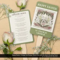 Happy Easter: Vintage Lily Design Church Hand Fan