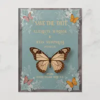 Botanical Butterfly Wedding Invitation Postcard