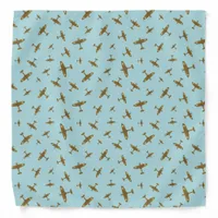 Cool Spitfire Print Pastel Blue Bandana