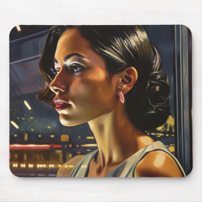 Venezuelan Woman in a Miami Nightclub Painting Mouse Pad