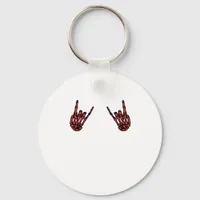 Skeleton Hand Heart Roll Red Classic Look Keychain