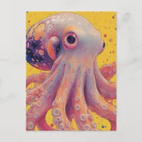Fantasy Pink and Purple Octopus Postcard
