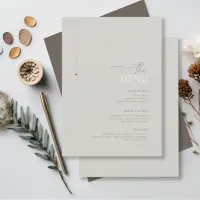 Chic Neutrals Wedding Menu Pastel Gray ID1020